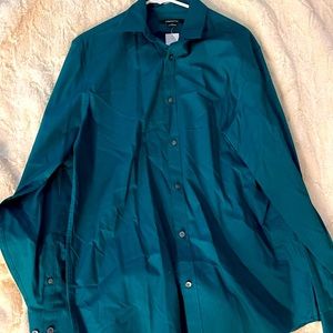Teal men’s button down dress shirt